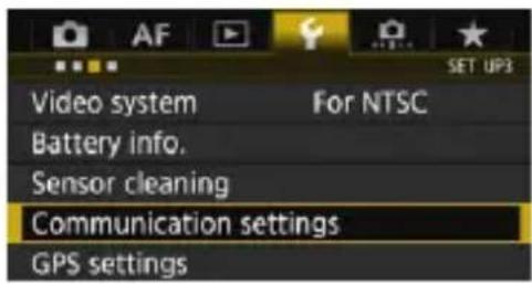 Video system For NTSC Battery info. Sensor cleaning Communication settings GPS settings