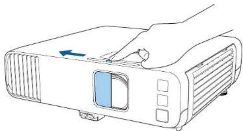 EPSON EB-L265F - Ouverture du volet de l'objectif - 1