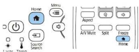 Home Menu Aspect A/V Mute Split Freeze Home