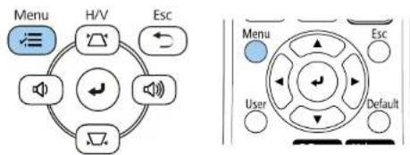 Menu, H/V, Esc, Menu, Esc, User, Default