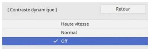 [Contraste dynamique] Haute vitesse Normal ✓ Off