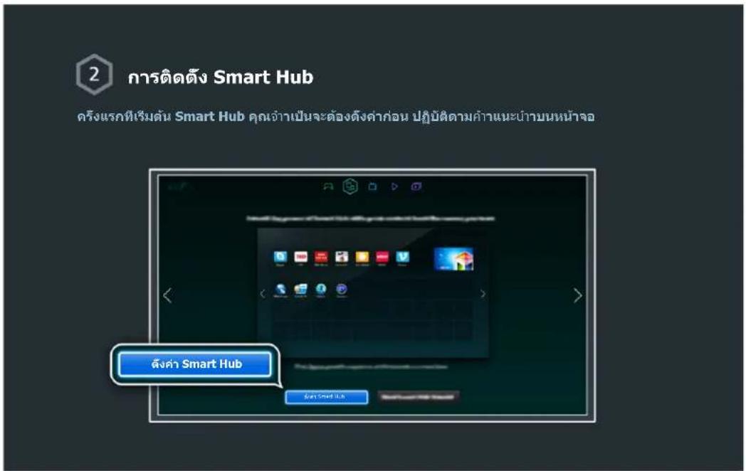 2 การติดตั้ง Smart Hub ครั้งแรกที่เริ่มต้น Smart Hub คุณจำเป็นจะต้องตั้งค่าก่อน ปฏิบัติตามคำแนะนำบนหน้าจอ ตั้งค่า Smart Hub Just Smart Hub Just Smart Hub