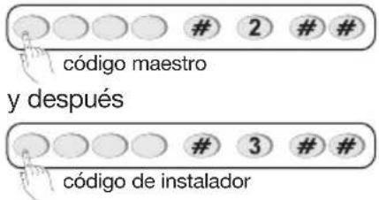 código maestro y después código de instalador