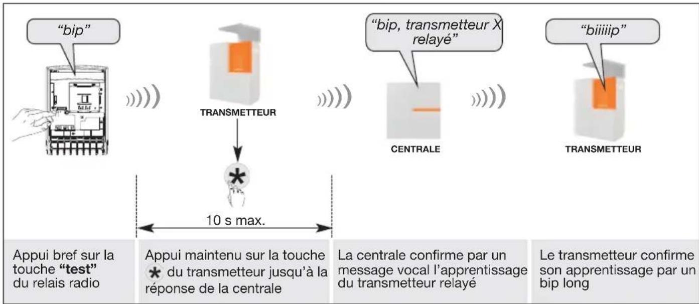 HAGER RLE700X - Apprentissage d'un transmetteur relayé à la centrale - 1