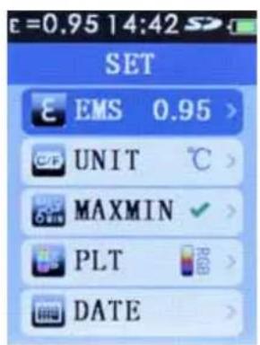 Megger TC3231 - Menu de configuration - Paramètres de DATE - 1