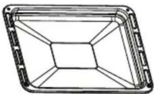 Pure geometric diagram of a rectangular frame with internal lines, no text or symbols present.