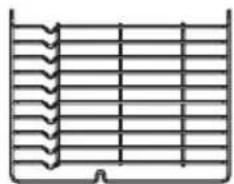 Pure diagram of a container with horizontal lines and a wavy top section. No text or symbols present.