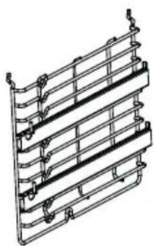 Technical line drawing of a multi-layered structural frame or panel structure (no text or symbols)