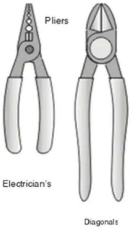 Pliers: Electrician's, Diagonals.