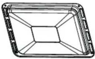 Pure geometric diagram of a rectangular frame with internal lines, no text or symbols present