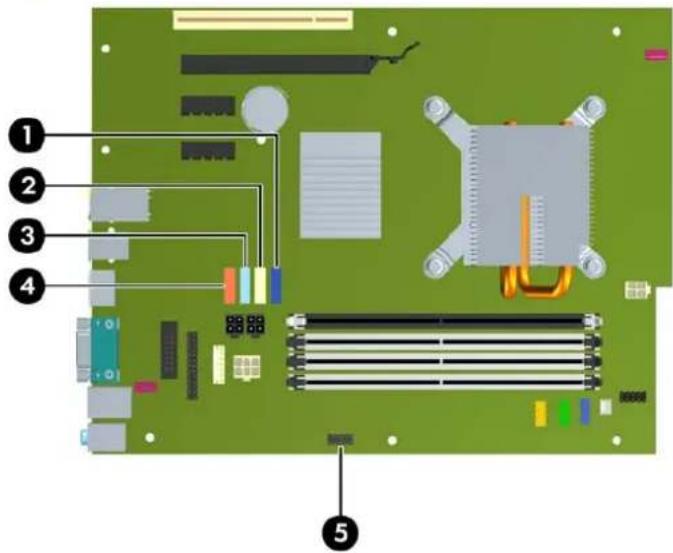 HP MultiSeat MS6000 - Connexions d'unité de carte mère - 1