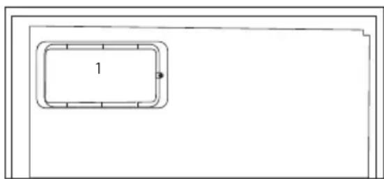 Simple line drawing of a rectangular frame with a numbered label '1' in the center (no other text or symbols)
