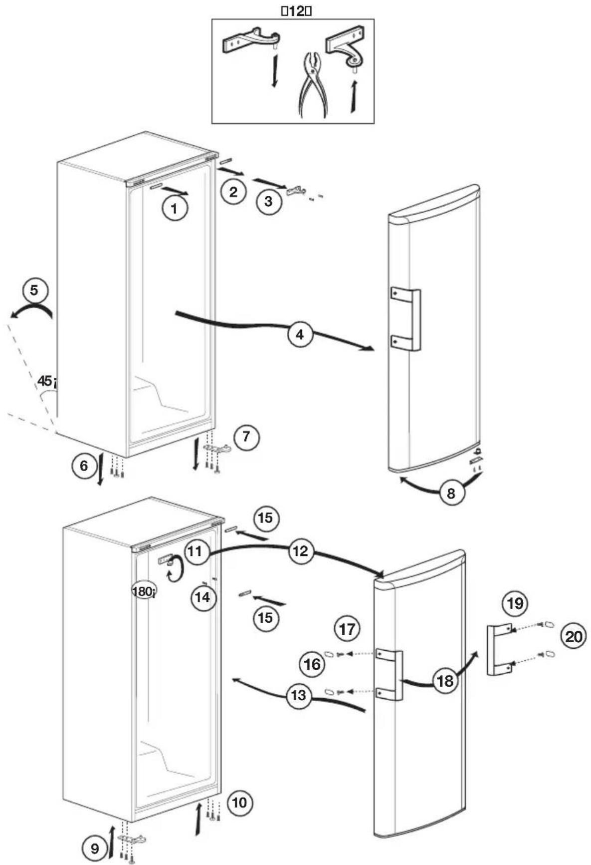 BEKO FSE13040N - Türanschlag umkehren - 1