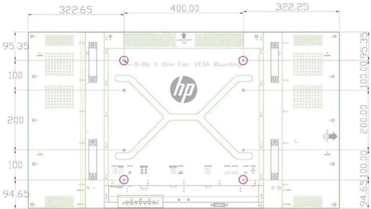 322.65 400.00 322.25 95.35 LANDSAPETE TOP B-M6 X 10mm For VESA Mounting hp HP 100.00 95.35 200.00 94.65 100.00 94.65 100.00 95.35