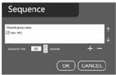 Sequence Channel group name View #01 Sequence Time 120 Seconds OK CANCEL