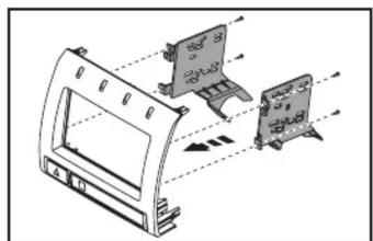 Diagram of a device with two panels and directional arrows indicating movement or assembly (no text or symbols)