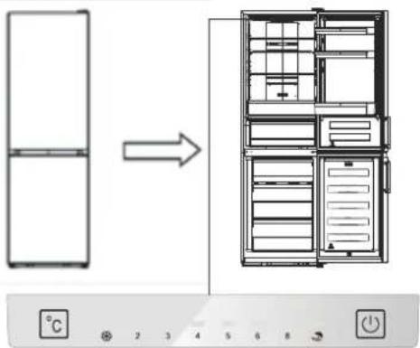 Diagram showing refrigerant insulation process with temperature control panel below