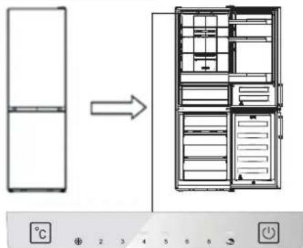 Diagram showing refrigerant insulation process with temperature control panel and directional arrow
