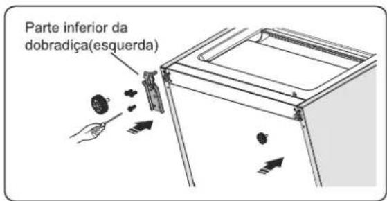 Parte inferior da dobradiça(esquerda)
