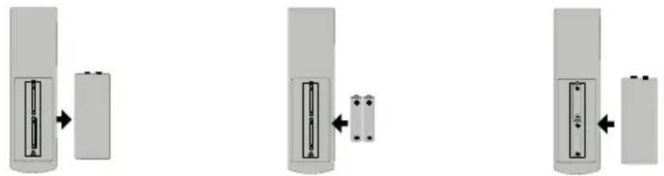 BLAUPUNKT 55QBG7000 - Insertion des piles dans la télécommande - 1