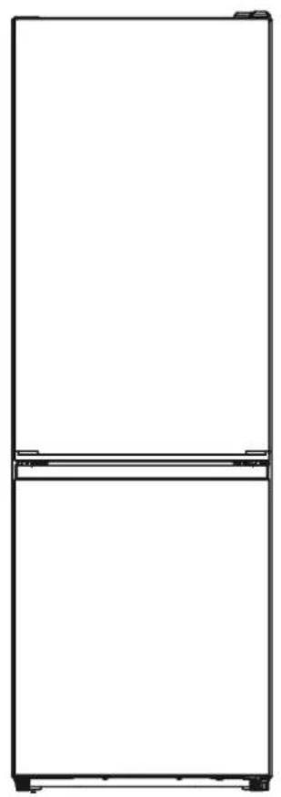Simple line drawing of a refrigerator with two doors and a side shelf (no text or symbols)