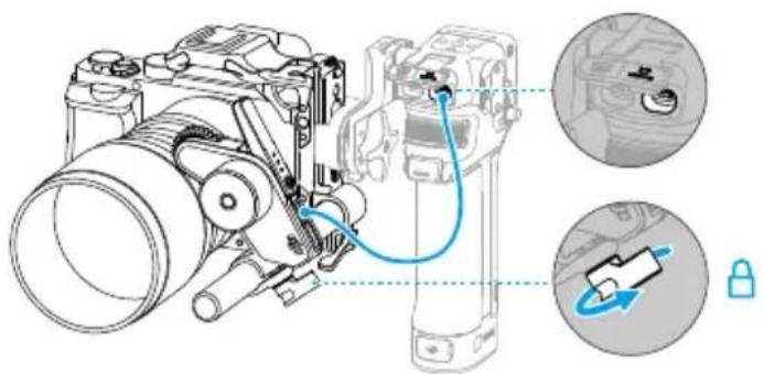 Technical diagram of a mechanical device with labeled parts and close-ups showing internal components and directional arrows.