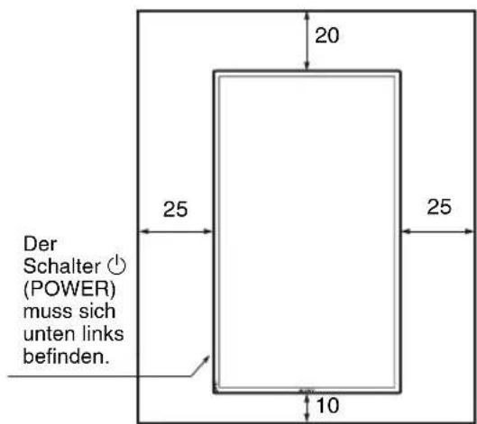 20 25 25 10 Der Schalter ⏻ (POWER) muss sich unten links befinden.