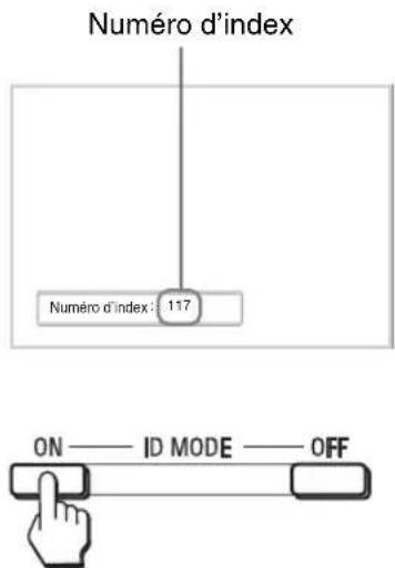 Numéro d'index Numéro d'index : 117 ON — ID MODE — OFF