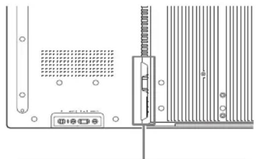 Diagram of a computer interface showing front panel, rear panel, and internal structure (no text or symbols)
