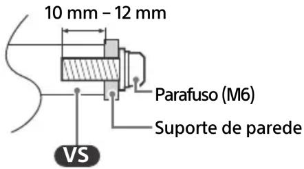 10 mm - 12 mm Parafuso (M6) Suporte de parede VS