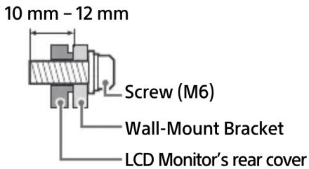 10 mm - 12 mm Screw (M6) Wall-Mount Bracket LCD Monitor's rear cover