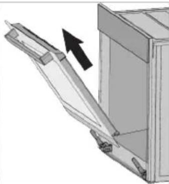 Diagram of a mechanical assembly with an arrow indicating direction (no text or symbols present)