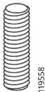 Simple line drawing of a threaded bolt (no text or symbols)