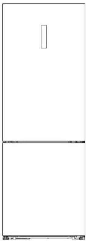 Simple line drawing of a two-panel cabinet or enclosure with a vertical rectangle on top (no text or symbols)