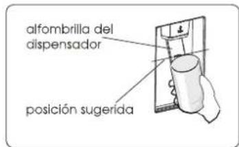 alfombrilla del dispensador posición sugerida