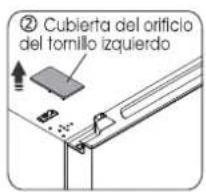 ② Cubierta del orificio del tornillo izquierdo