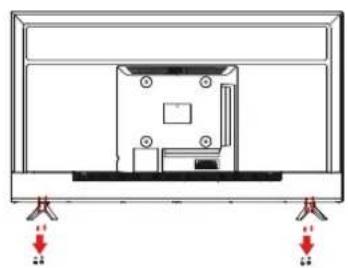 Technical diagram of a device rear view with mounting points and red arrows indicating force or movement (no text or symbols)