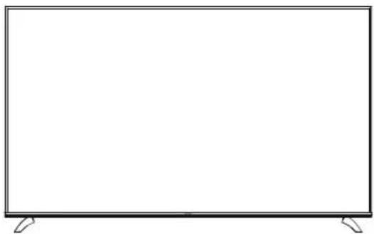 Front view of a blank rectangular TV screen with two side legs (no text or symbols)
