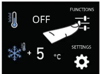 OFF FUNCTIONS + 5 °C SETTINGS