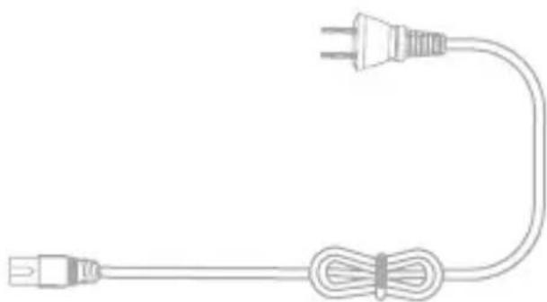 Simple line drawing of a cord with two plug plugs and a cable, no text or symbols present