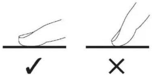 Diagram showing two hand-drawn symbols: a checkmark and an X, likely indicating correct and incorrect conditions.