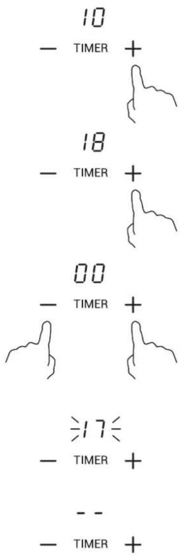 10, - TIMER +, 18, - TIMER +, 00, - TIMER +, ≈17=, - TIMER +, -- -, - TIMER +
