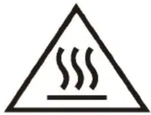 Warning symbol of steam inside a triangle (no text or numbers)