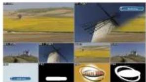 Collage of landscape photos including windmill, fields, hills, and circular objects (no text or symbols)