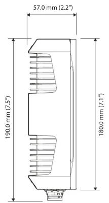 57.0 mm (2.2") 190.0 mm (7.5") 180.0 mm (7.1)