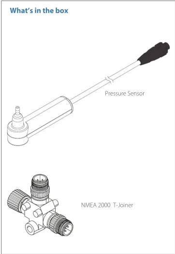What's in the box Pressure Sensor NMEA 2000 T-Joiner
