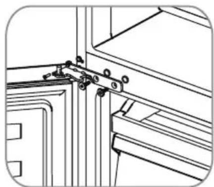 Technical line drawing of a mechanical assembly with mounting brackets and bolts (no text or symbols)