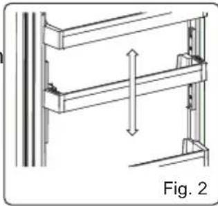 Technical diagram showing structural components with a dimension arrow, labeled Fig. 2 (no text or symbols on the diagram itself)
