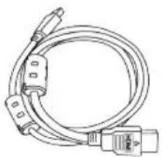 Line drawing of a coiled electrical cable with connectors and a connector pin (no text or symbols)