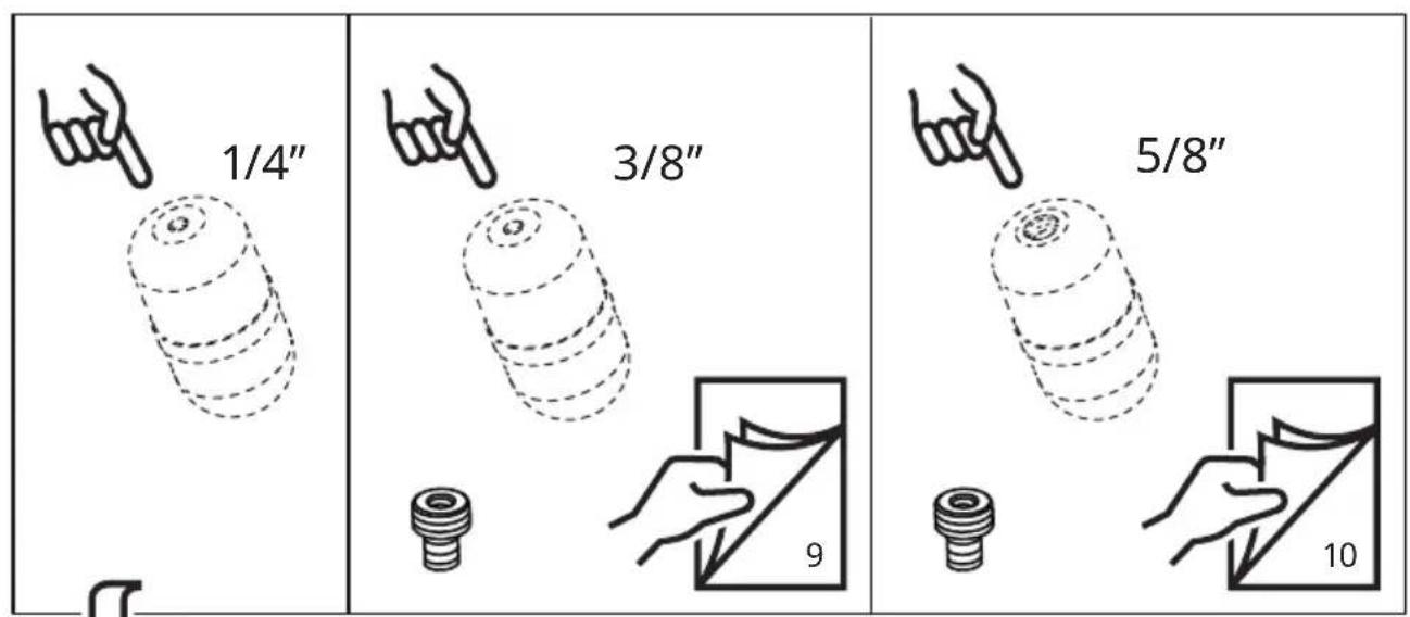 1/4" 3/8" 5/8"
